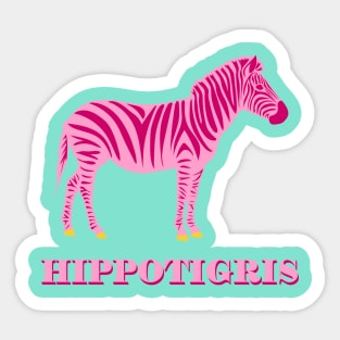 Pink Modern Minimal Zebra Silhouette - Hippotigris Sticker